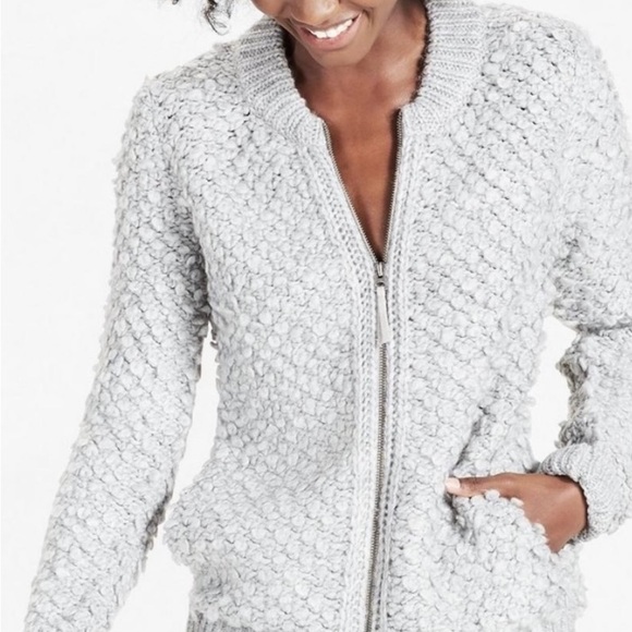Lucky Brand Jackets & Blazers - NWOT Lucky Brand Women's Cardigan Bomber Sweater Size Small Gray